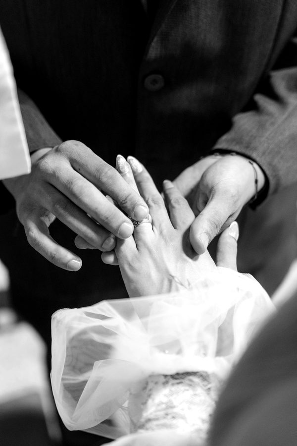 Fotografia de casamento em preto e branco