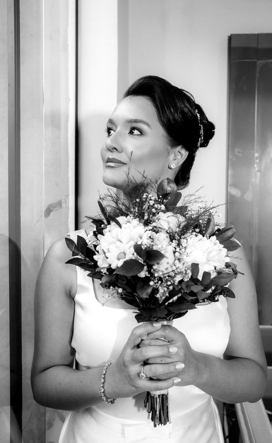Fotografia de casamento em preto e branco