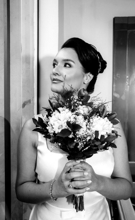 Fotografia de casamento em preto e branco