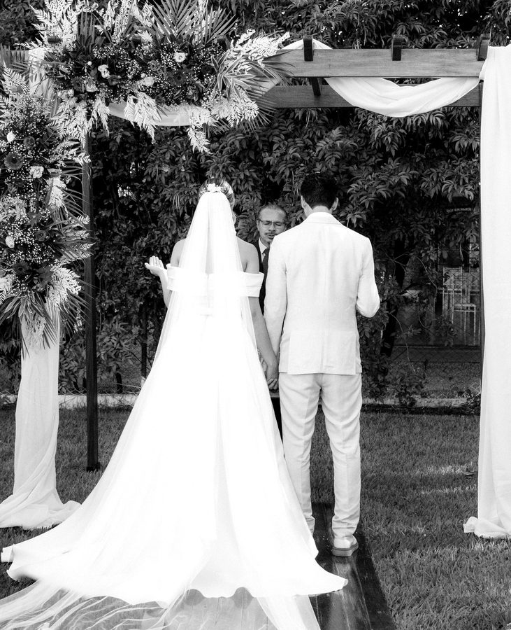 Fotografia de casamento em preto e branco
