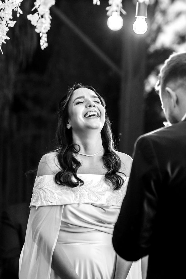 Fotografia de casamento em preto e branco