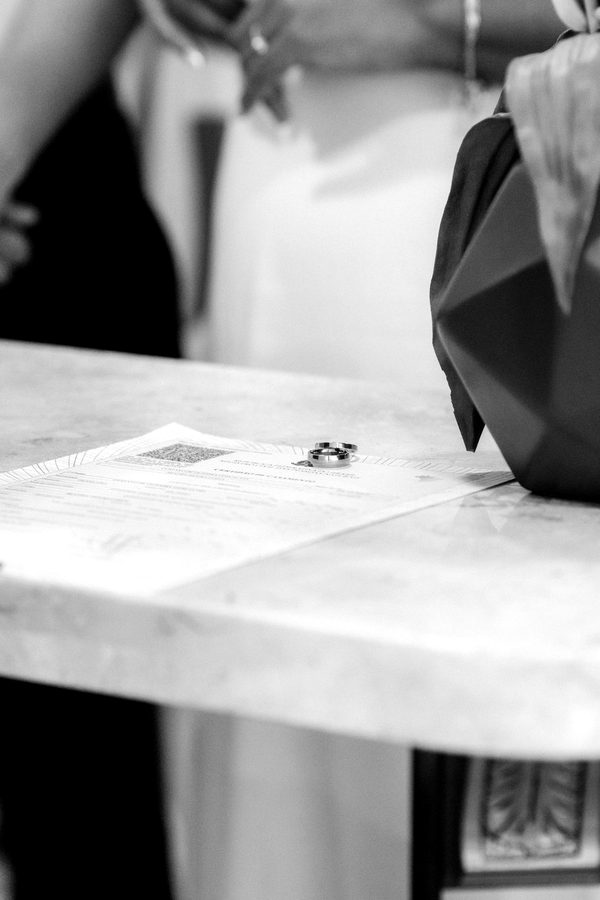 Fotografia de casamento em preto e branco