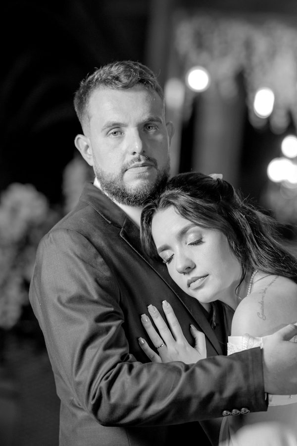 Fotografia de casamento em preto e branco