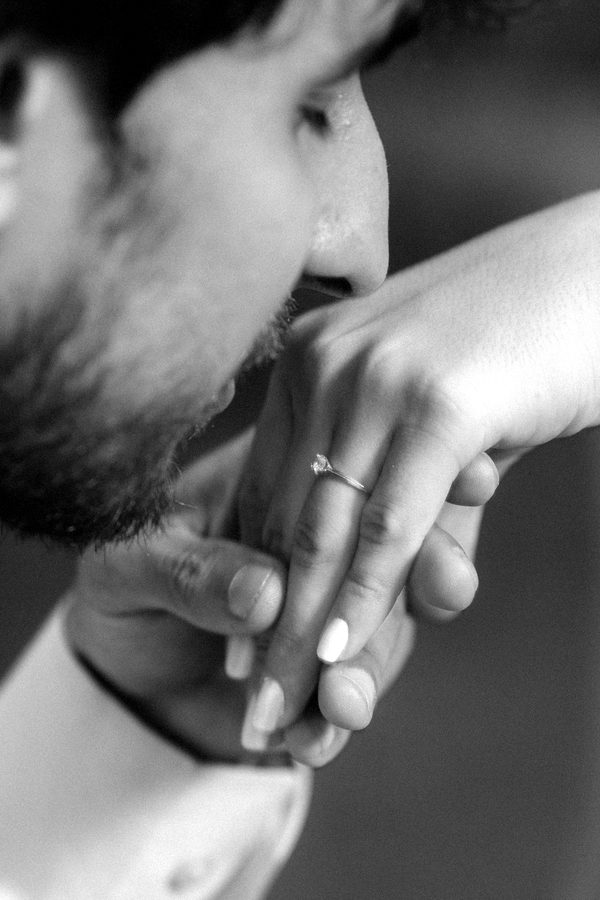 Fotografia de casamento em preto e branco