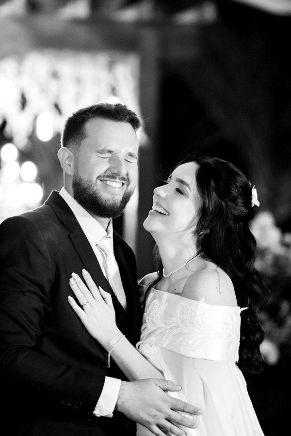 Fotografia de casamento em preto e branco